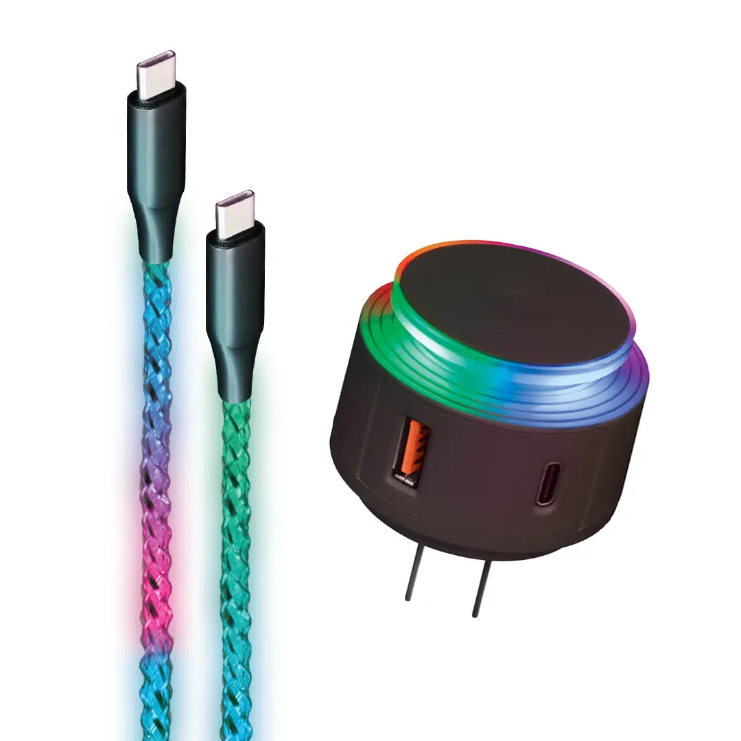 Elevate Your Charging Experience with the Helix Lucid PD Wall Charger & LED USB-C Cable Set