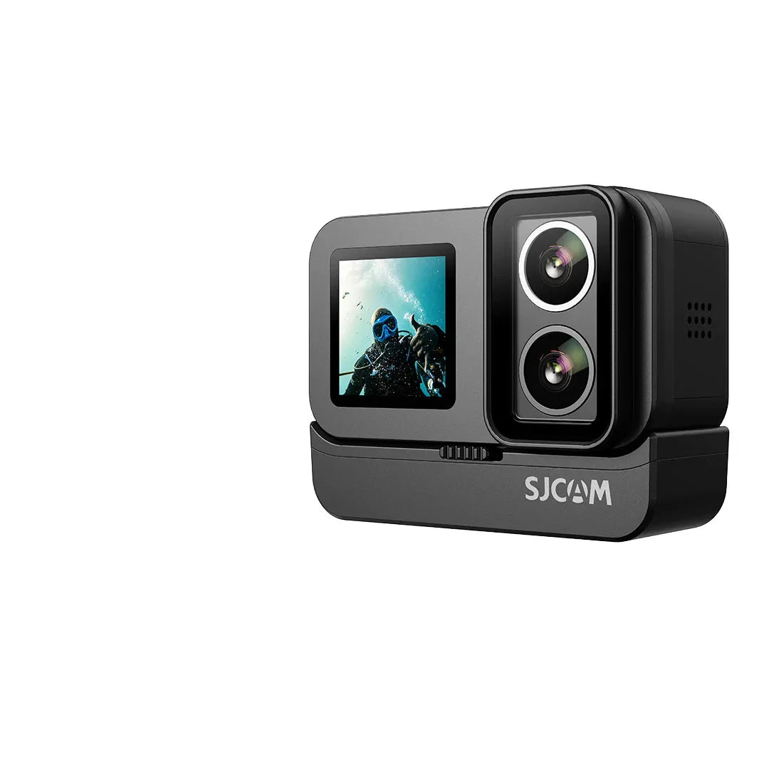 4K Dual-Lens Action Camera Power Stick Included Black