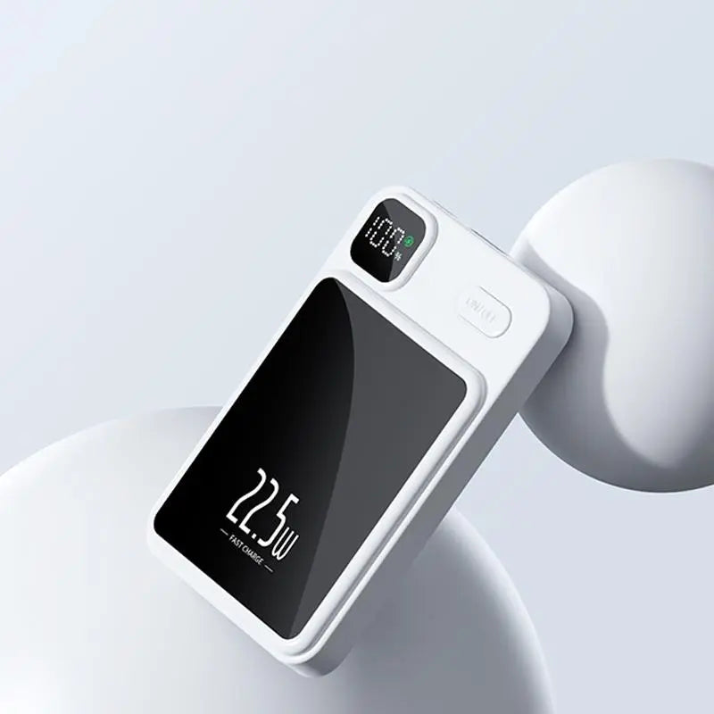 Power Up Your Adventures with the Magnetic Mini 10000mAh Wireless Fast Charging Power Bank - Portable, Sleek Design with LED Display for Outdoor Travel and Emergency Backup